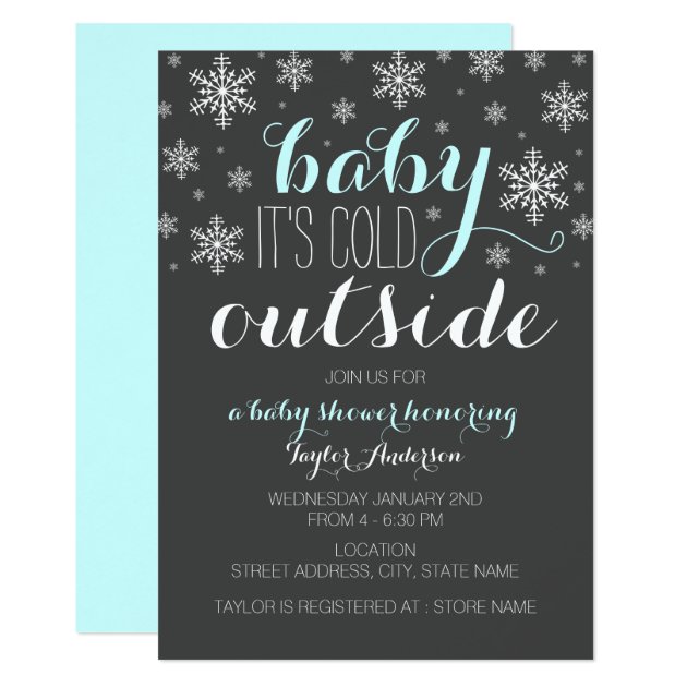 Baby It's Cold Outside - Boy Baby Shower Invite