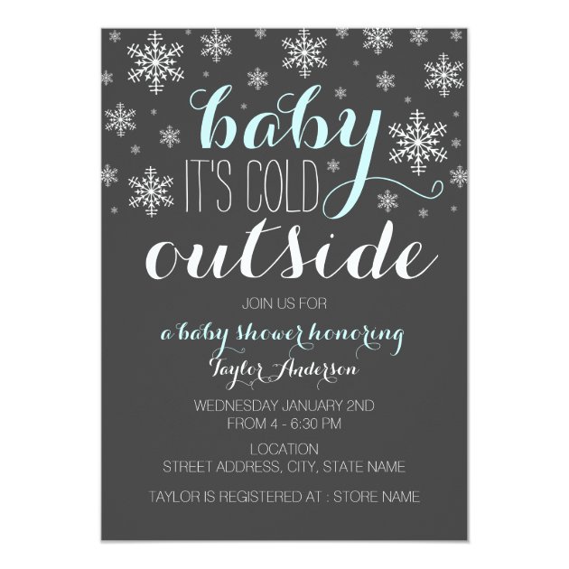 Baby It's Cold Outside - Boy Baby Shower Invite