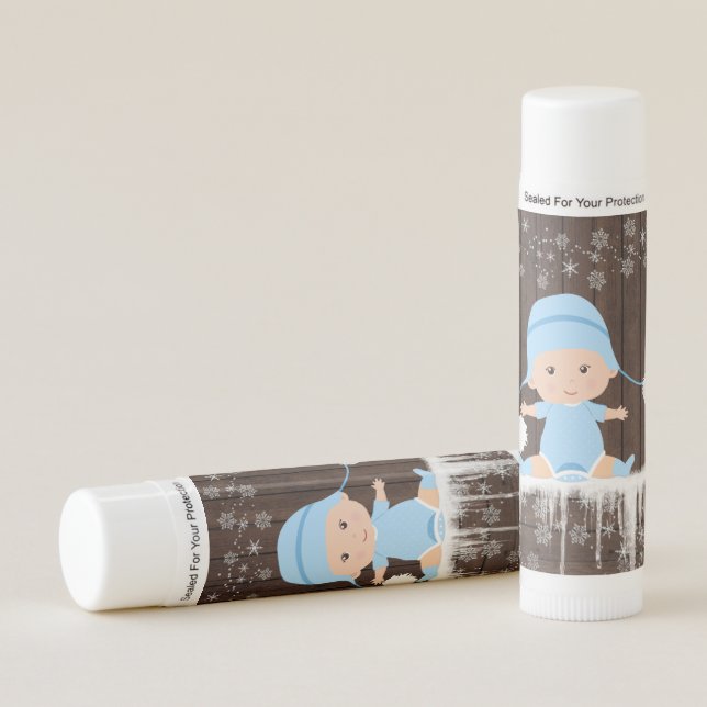 Baby Its Cold Outside Boy Baby Shower Lip Balm (Front)