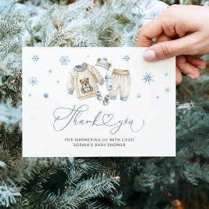 Baby Its Cold Outside Boy Baby Shower Thank You Card