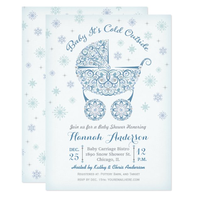 Baby It's Cold Outside, Boy Shower Invitation