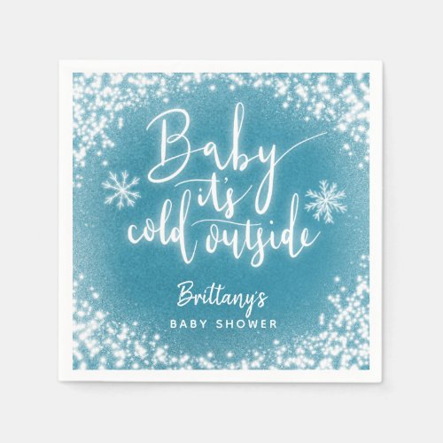 Baby Its Cold Outside Boy Shower Napkins