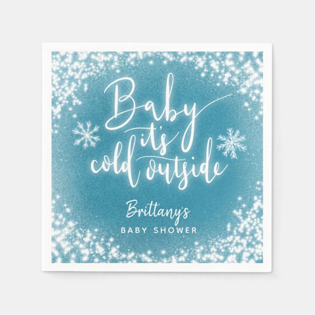 Baby It's Cold Outside Boy Shower Napkins (Front)