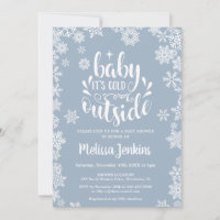 Baby It's Cold Outside Boy Winter Baby Shower Invitation