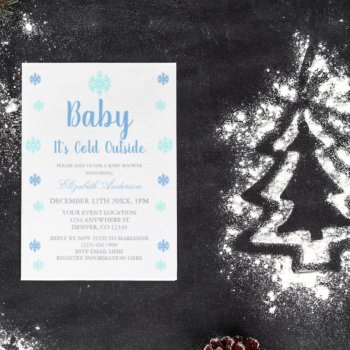 Baby It's Cold Outside Boy Winter Baby Shower Invitation by DesignsbyHarmony at Zazzle