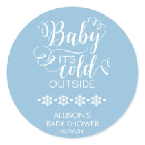 Baby It's Cold Outside Boys Baby Shower Sticker