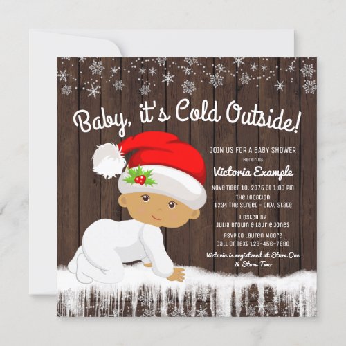 Baby its Cold Outside Boys Christmas Baby Shower Invitation