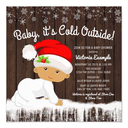 Baby Its Cold Outside Boys Christmas Shower Invitation Baby Its Cold Outside Boys Christmas Shower Invitation