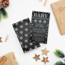 Baby It's Cold Outside Boys Winter Baby Shower Enclosure Card