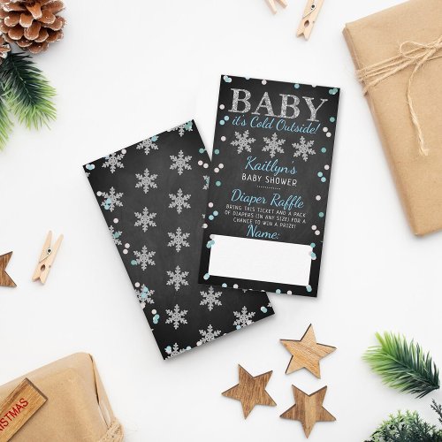 Baby Its Cold Outside Boys Winter Baby Shower Enclosure Card