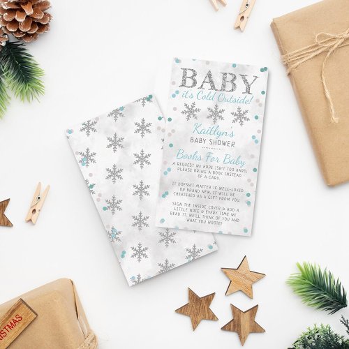 Baby Its Cold Outside Boys Winter Baby Shower Enclosure Card