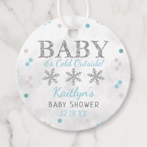 Baby Its Cold Outside Boys Winter Baby Shower Favor Tags