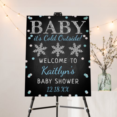 Baby Its Cold Outside Boys Winter Baby Shower Foam Board