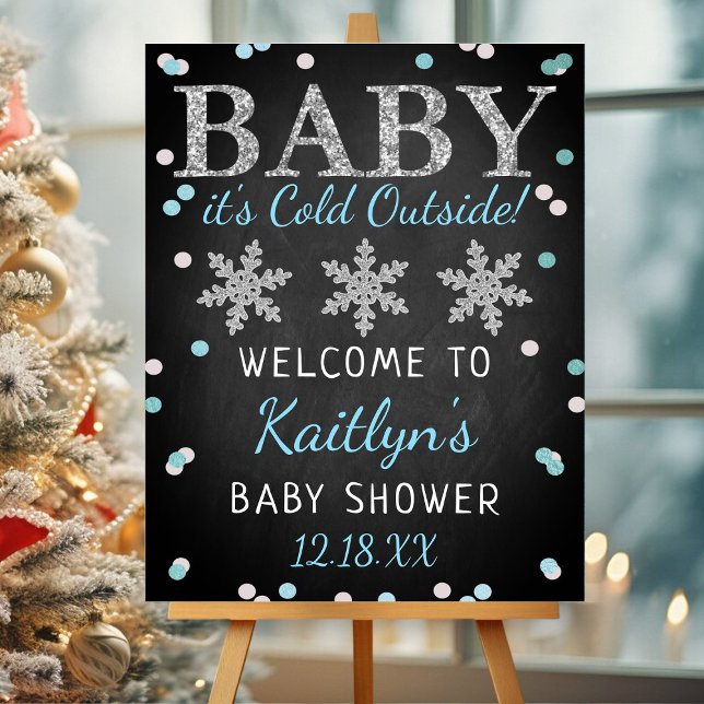 Baby It's Cold Outside Boys Winter Baby Shower Foam Board (Creator Uploaded)