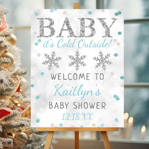 Baby It's Cold Outside Boys Winter Baby Shower Foam Board