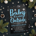 Baby It's Cold Outside Boys Winter Baby Shower Foil Invitation<br><div class="desc">Celebrate in style with these sweet and very trendy real foil pressed baby shower invitations. This design is easy to personalize with your special event wording and your guests will be thrilled when they receive these fabulous invites.</div>