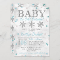 Baby It's Cold Outside Boys Winter Baby Shower Invitation