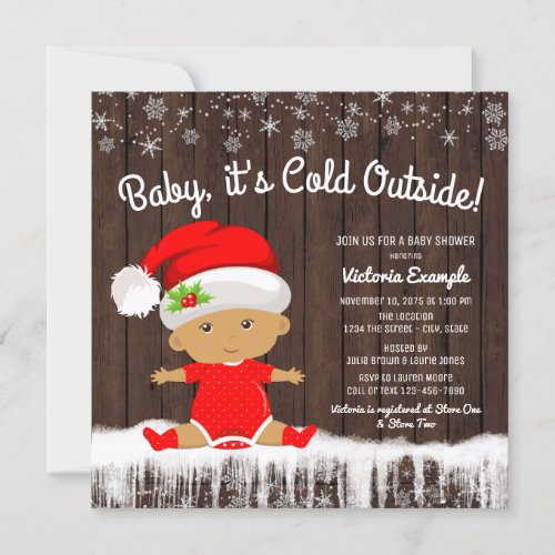 Baby its Cold Outside Boys Winter Baby Shower Invitation