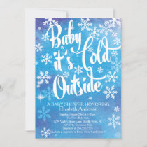 Baby It's Cold Outside Boys Winter Baby Shower Invitation