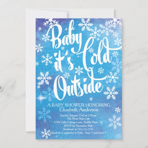 Baby Its Cold Outside Boys Winter Baby Shower Invitation