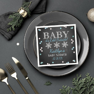 Baby It's Cold Outside Boys Winter Baby Shower Napkins