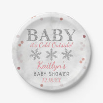 Baby It's Cold Outside Boys Winter Baby Shower Paper Plates