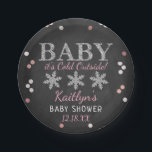 Baby It's Cold Outside Boys Winter Baby Shower Paper Plates<br><div class="desc">Celebrate in style with these trendy baby shower paper plates. The design is easy to personalize with your own wording and your family and friends will be thrilled when they see these fabulous party plates.</div>