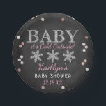 Baby It's Cold Outside Boys Winter Baby Shower Paper Plates<br><div class="desc">Celebrate in style with these trendy baby shower paper plates. The design is easy to personalize with your own wording and your family and friends will be thrilled when they see these fabulous party plates.</div>