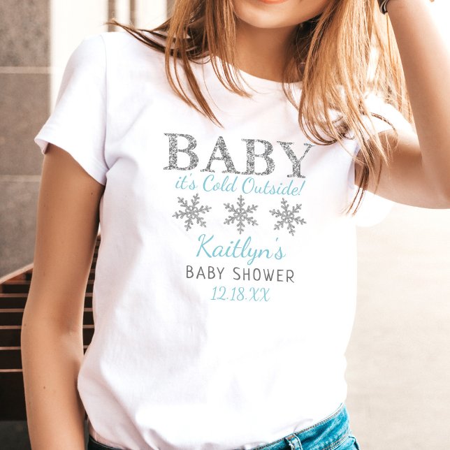 Baby It's Cold Outside Boys Winter Baby Shower T-Shirt (Creator Uploaded)