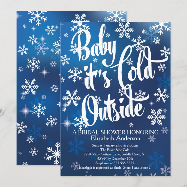 Baby It's Cold Outside Bridal Shower Invitation (Front/Back)
