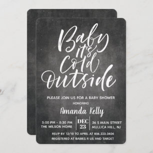 Baby Its Cold Outside Chalk Baby Shower Invitation