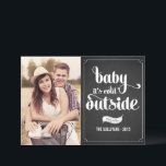 Baby It's Cold Outside Chalkboard Christmas Photo Holiday Card<br><div class="desc">Baby,  It's Cold Outside | Send your holiday wishes to friends and family with this customizable Christmas card. This holiday card features modern calligraphy. Personalize by adding your details. This photo Christmas card is available in other colours and cardstock. Matching items are available.</div>