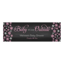 Baby It's Cold Outside Chalkboard Pink Baby Shower Poster