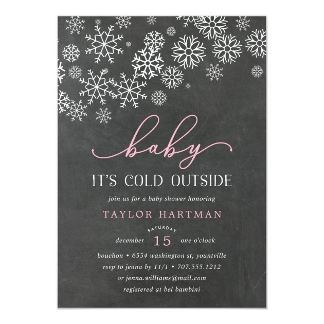 Baby It's Cold Outside Chalkboard Shower Invite