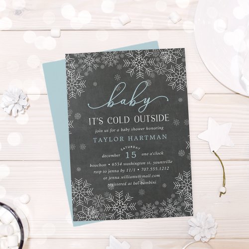 Baby Its Cold Outside Chalkboard Shower Invite