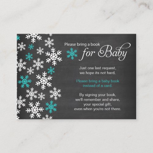 Baby Its Cold Outside Chalkboard Turquoise Book Enclosure Card