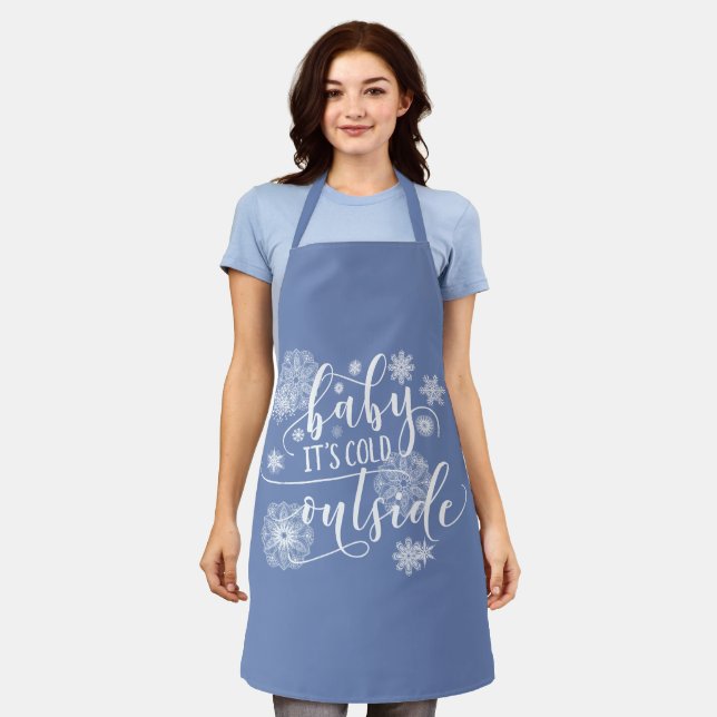 Baby it's Cold Outside Christmas Apron (Worn)
