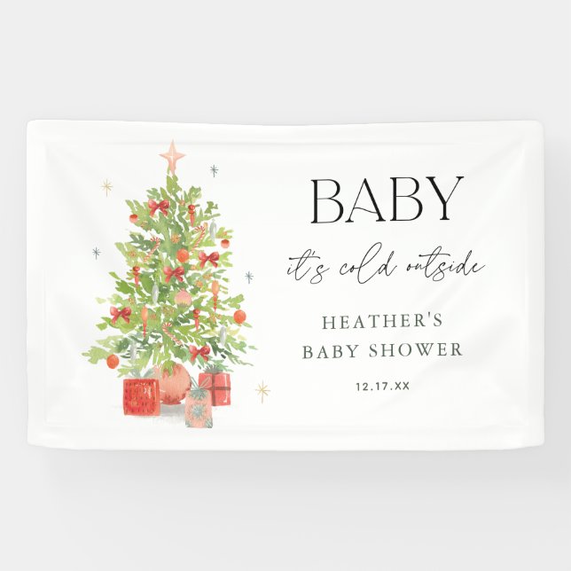 Baby It's Cold Outside Christmas Baby Shower Banner (Horizontal)