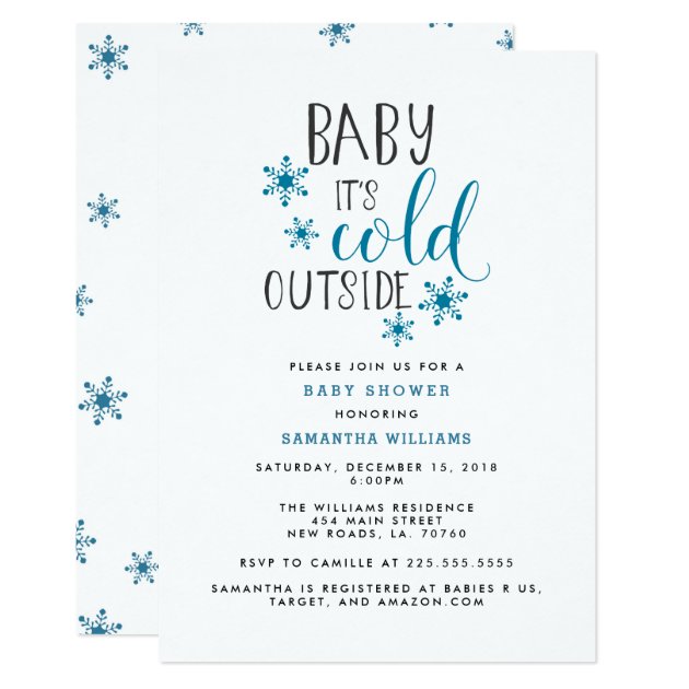 Baby It's Cold Outside Christmas Baby Shower Invitation