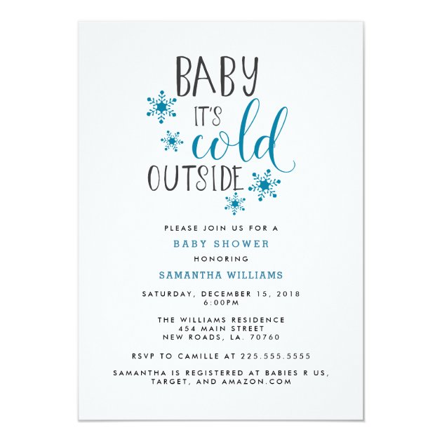Baby It's Cold Outside Christmas Baby Shower Invitation