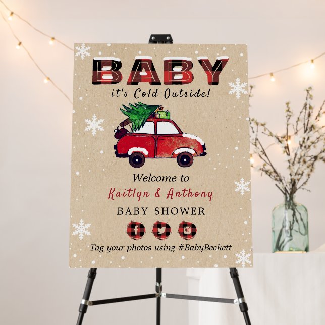 Baby It's Cold Outside | Christmas Baby Shower Foam Board (In Situ (Stand))