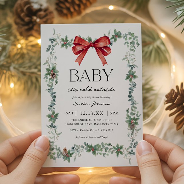 Baby It's Cold Outside Christmas Baby Shower Invitation (Creator Uploaded)