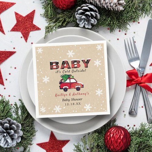 Baby Its Cold Outside  Christmas Baby Shower Napkins