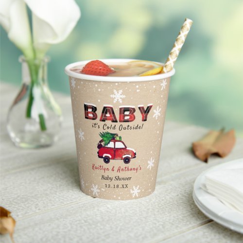 Baby Its Cold Outside  Christmas Baby Shower Paper Cups