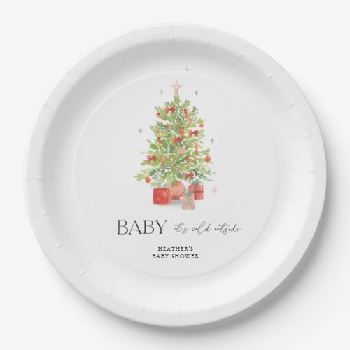 Baby Its Cold Outside Christmas Baby Shower Paper Plates