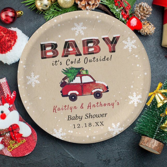 Baby It's Cold Outside | Christmas Baby Shower Paper Plates (Creator Uploaded)