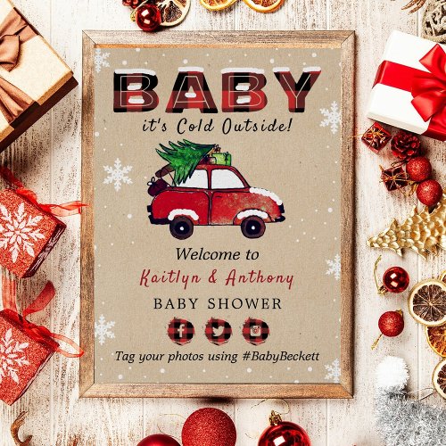 Baby Its Cold Outside  Christmas Baby Shower Poster