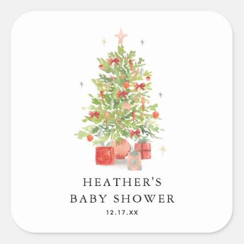 Baby Its Cold Outside Christmas Baby Shower Square Sticker