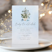 Baby it's cold outside Christmas boy baby shower Invitation