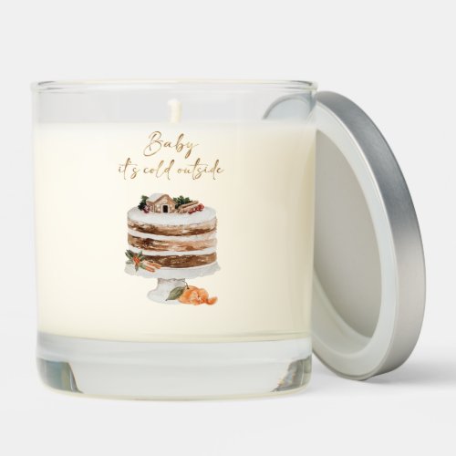 Baby Its Cold Outside Christmas Cake Baby Shower  Scented Candle